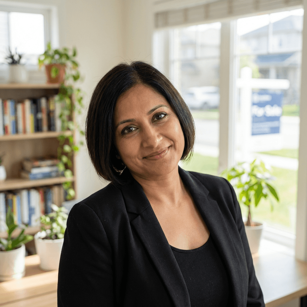 Priya Patel in a business setting