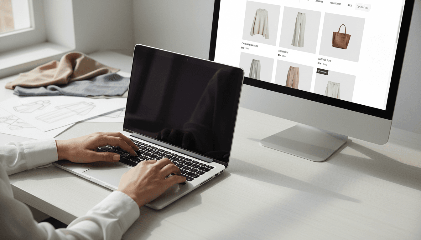 E-commerce fashion store website with product grid
